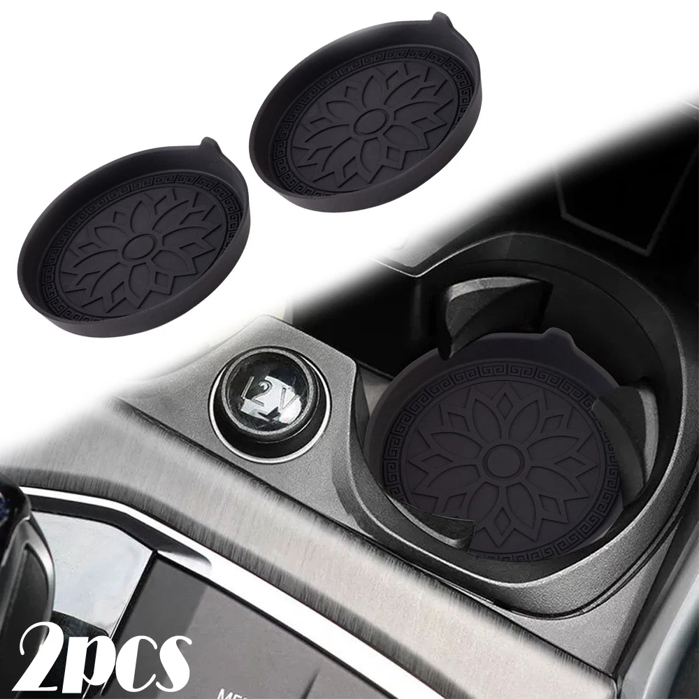 

2pcs Universal Car Armrest Box Decoration Coaster Car Insulation Cup Pad Car Non-slip Cup Mat Auto Interior Accessories