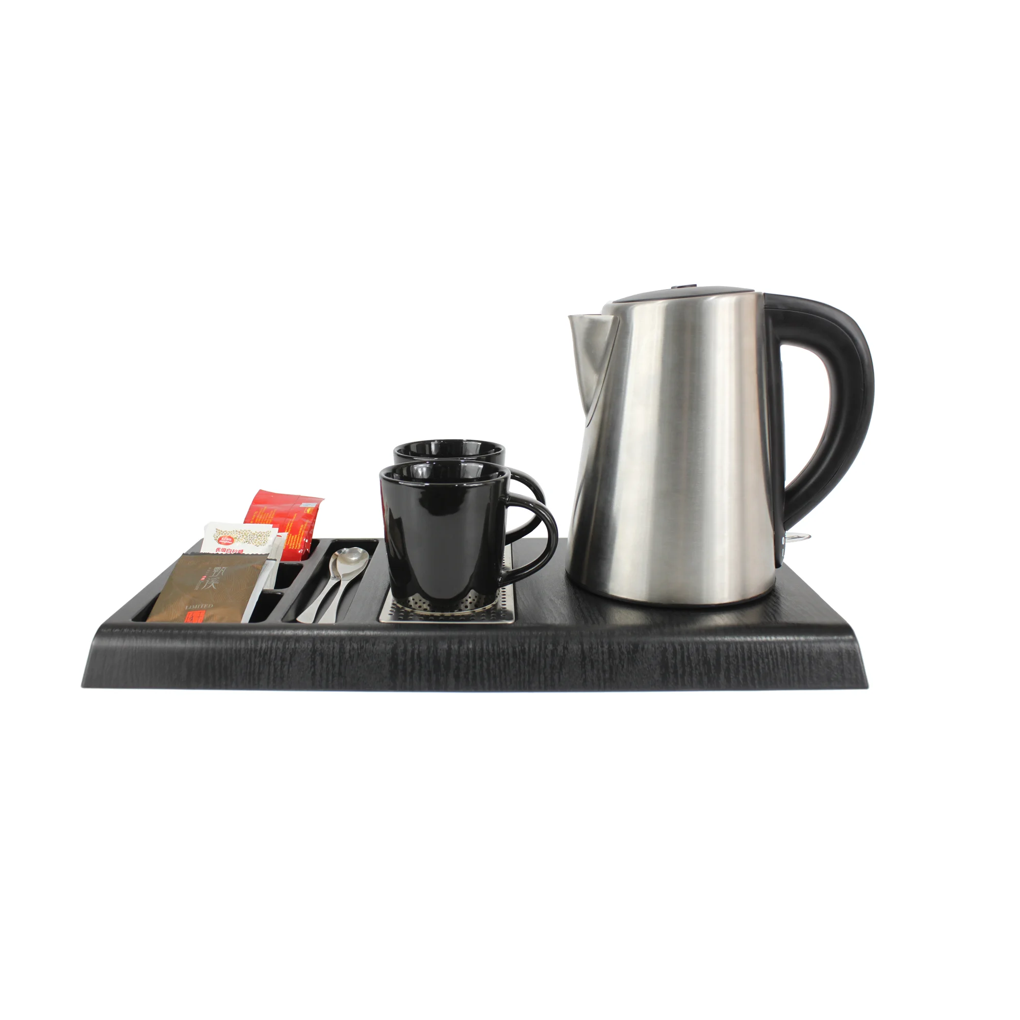 Customized plastic hotel electric kettle welcome tray set price discount