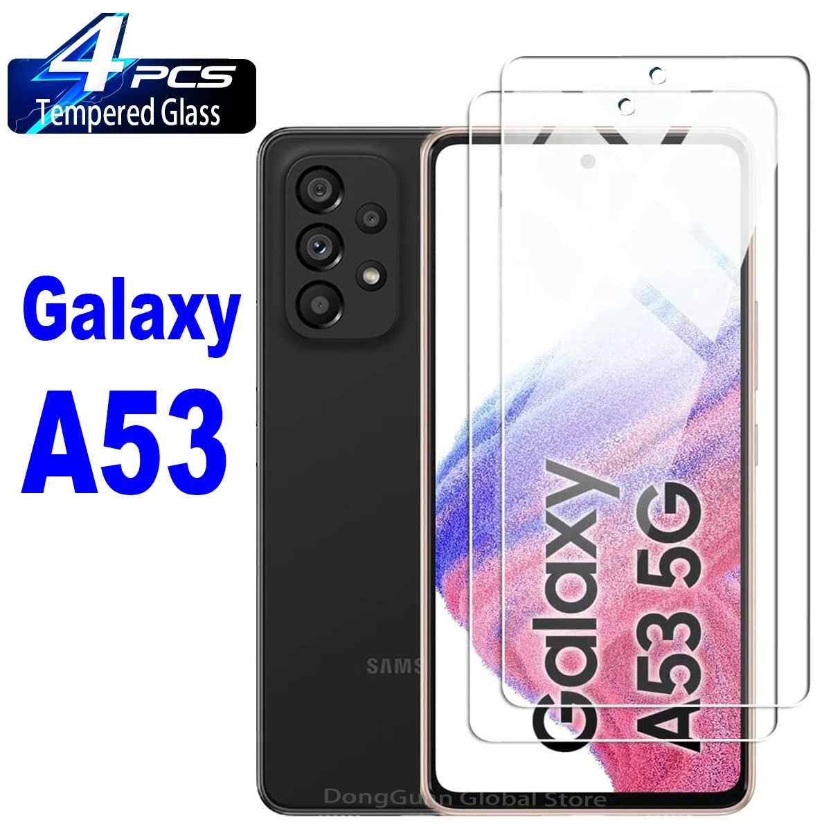 

2/4Pcs Tempered Glass For Samsung Galaxy A53 5G Screen Protector Glass Film