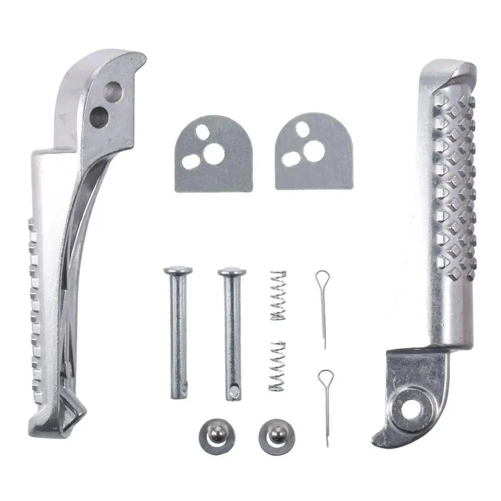 Parts Replacement Metal Foot Pegs Black Silver Footrest Bracket Left & Right Mini Bike Parts for Coleman BT200X