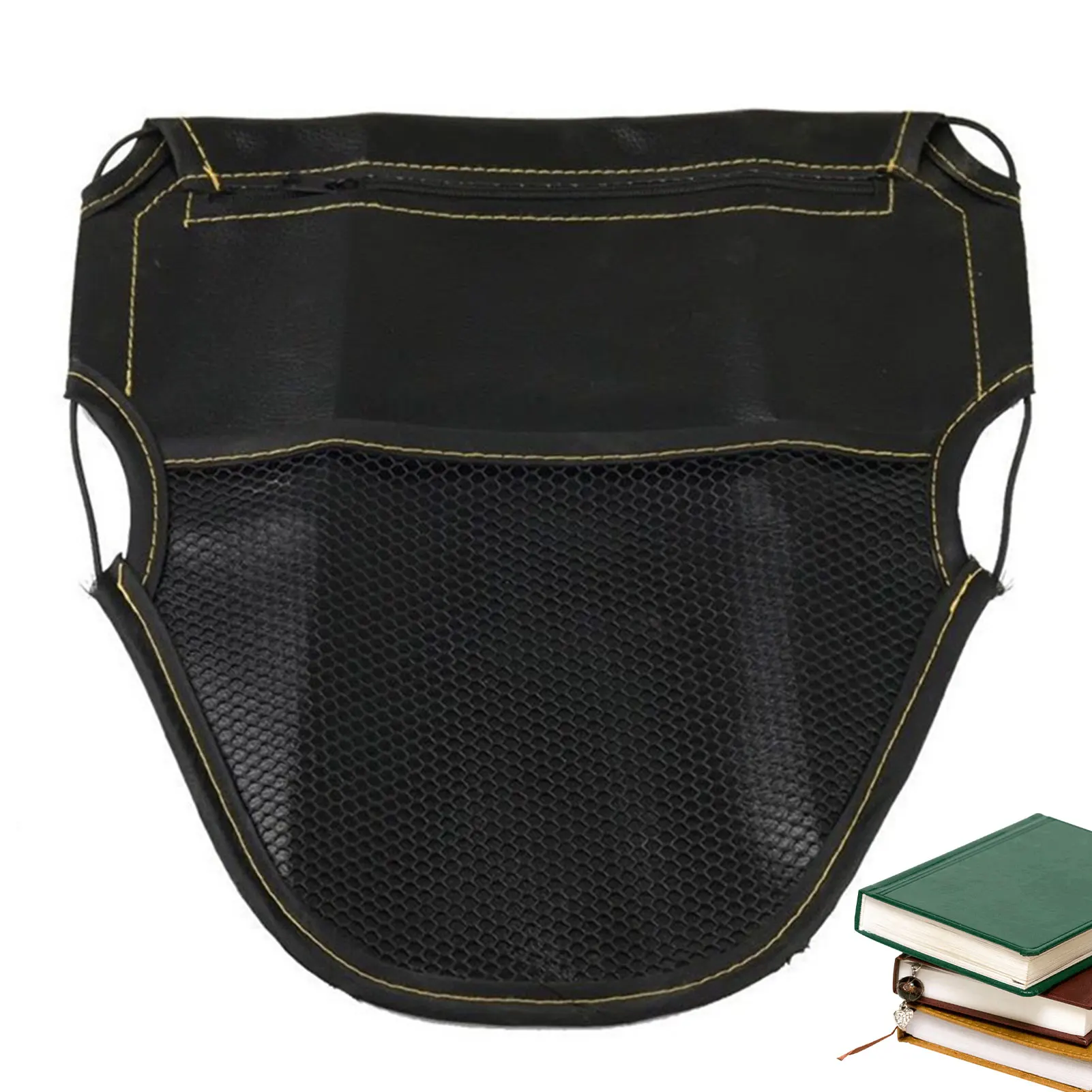 Motorcycle Under Seat Bag Under The Seat Storage Bag PU Leather Rear Seat Bag Storage Pouch Scooter Organizers Accessories