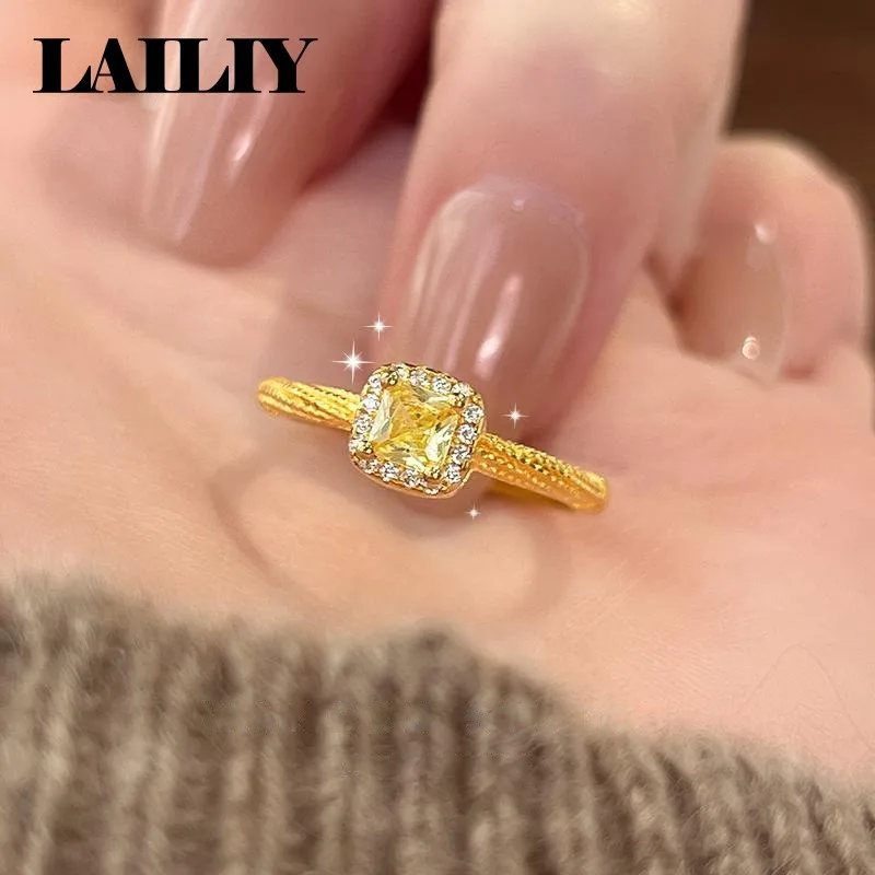 925 Sterling Silver 18K Gold Crystal Zirconia Adjustable Ring
