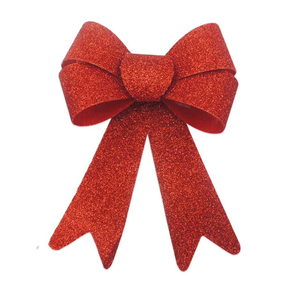 Christmas Tree Bow Ribbon With Candy Cane Stripe Pattern Holiday Decor Festive  Red And White Inspired Checkered Home Pendant