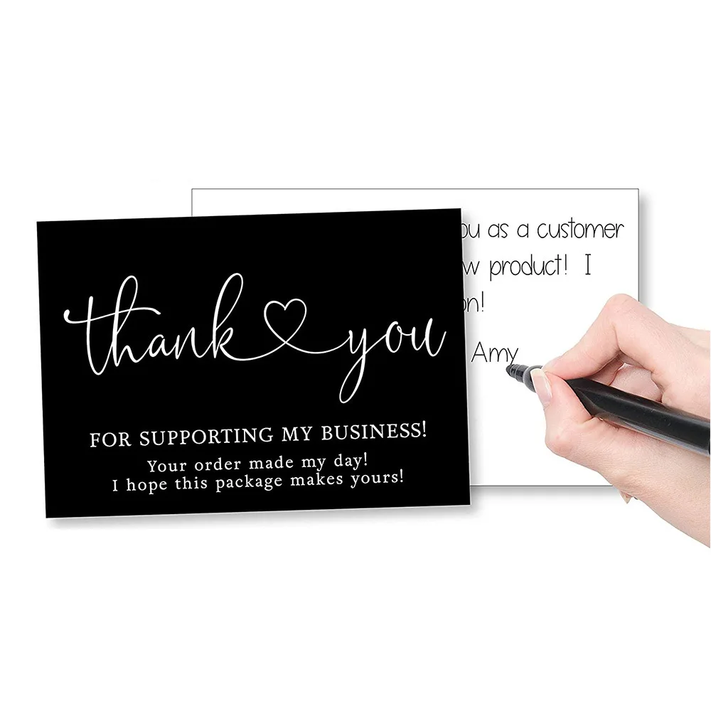 10-30Pcs Thank You For Your Order Card Black & White Cards For Supporting Business Small Shop Gift Decoration Greeting Card