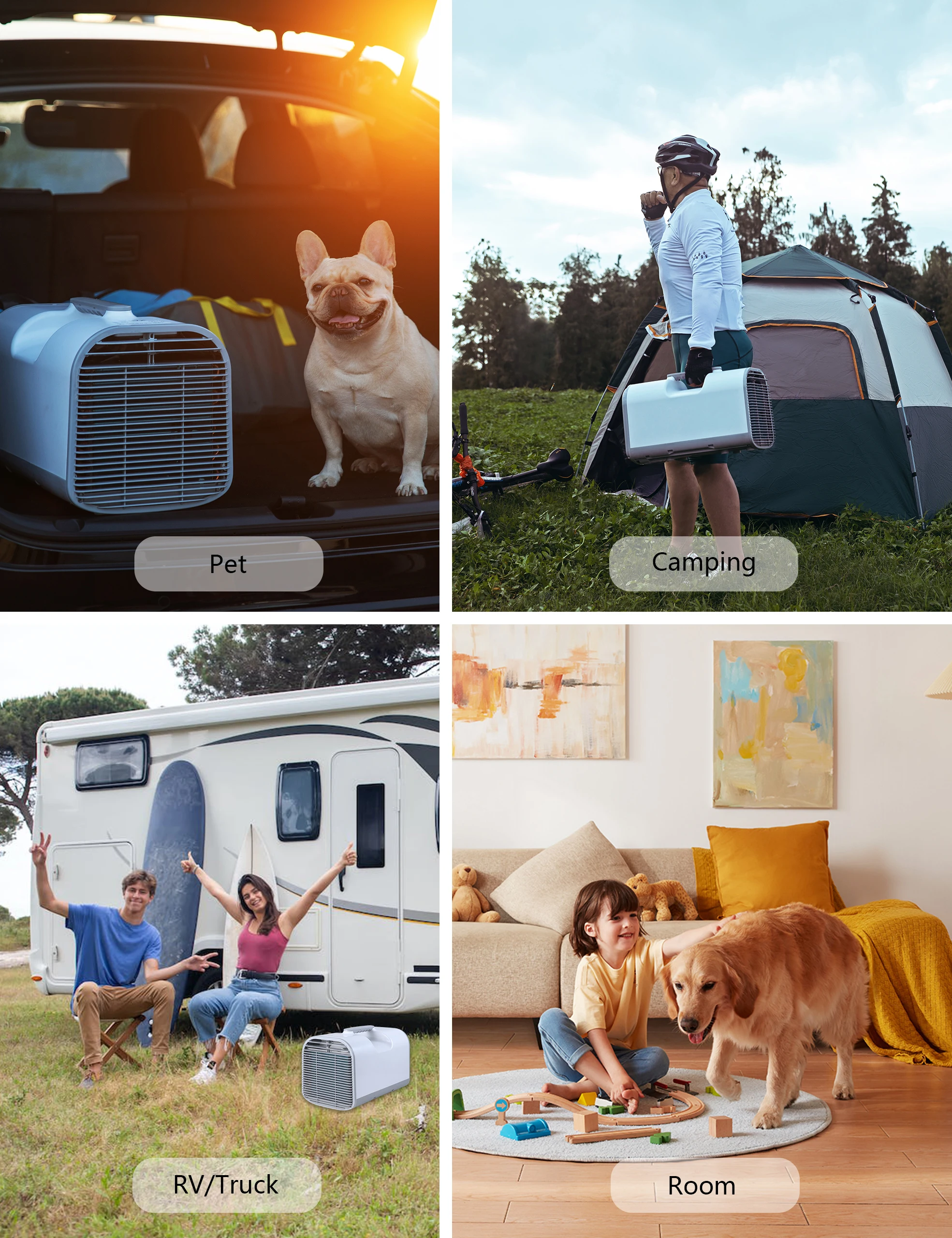 24V-110V/220V Portable Air Conditioners, Fast Cooling Outdoor Air Conditioner,  for Camping Tent, RV, Car, Truck, Van and Fishin