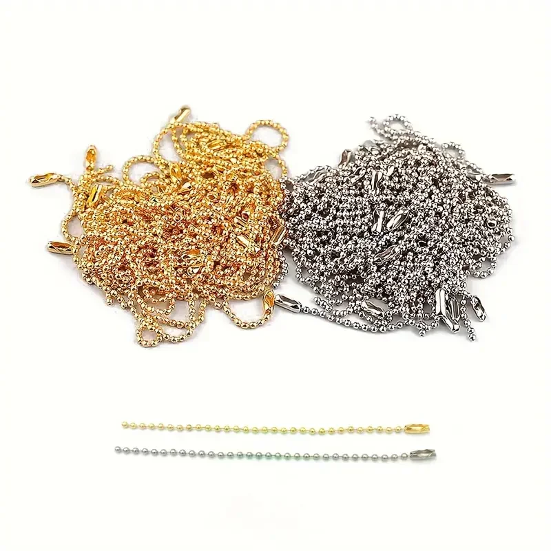 10/20/50/100pcs Ball Bead Chains Fits Key Chain/Dolls/Label Hand Tag Connector For DIY Bracelet Jewelry Making Accessorise 12cm