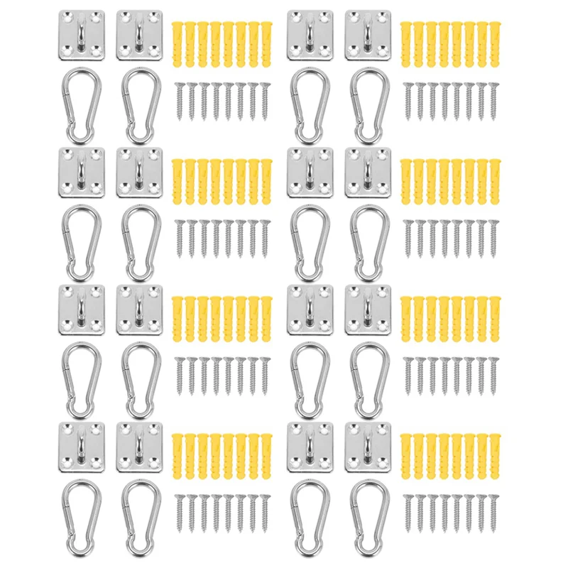 16 Sets of Suspended Ceiling Wall Mount U-Shaped Hooks Stainless Steel Heavy Duty Multi-Function Hammock Hammock Hook