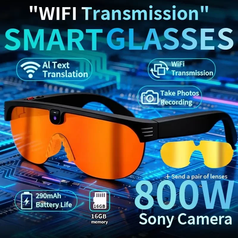 

Умные Bluetooth-очки с камерой, HD-видеозаписью, поляризованные солнцезащитные очки для мужчин и женщин, для занятий спортом на открытом воздухе, велоспорта, беспроводные