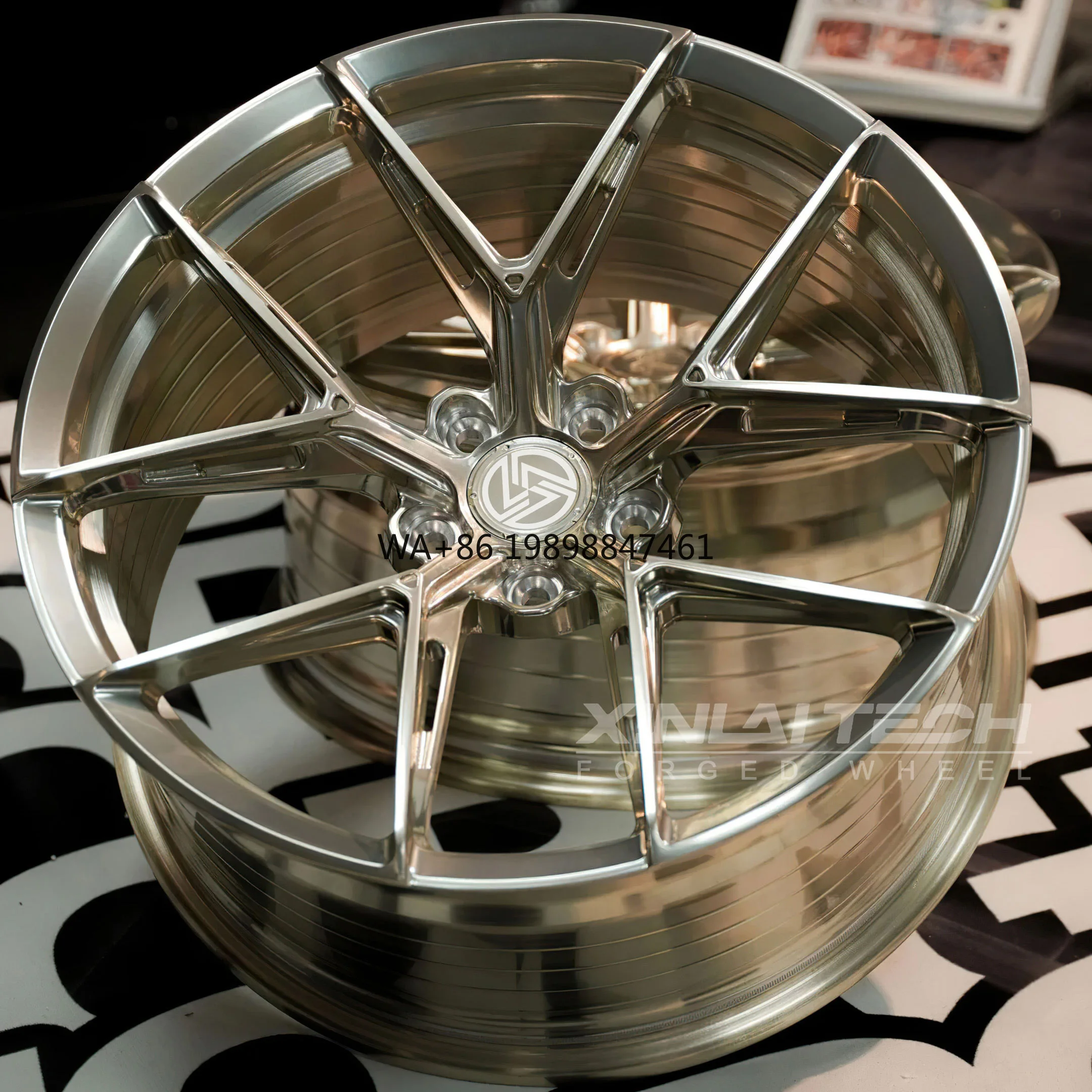 

XL Champagne Gold Custom Forged Wheels 1 Piece Monoblock Deep Dish Deep Concave CNC 6061-t6 Aluminium Alloy Wheels