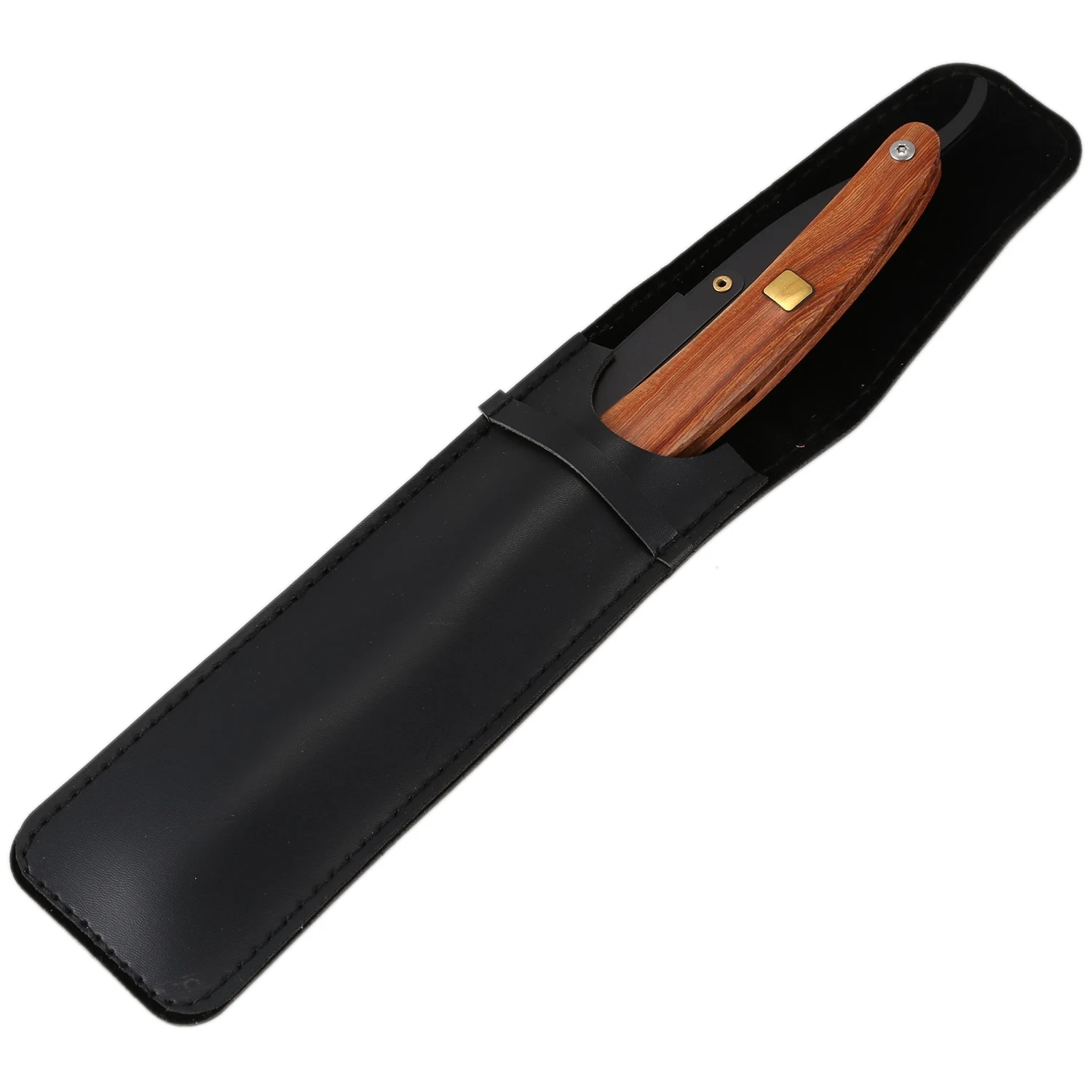A11I Stainless Steel Straight Edge Razor Folding Shaver Knife Barber Razor Wooden Handle Facial Hair Eyebrow Beard Shave Shaving