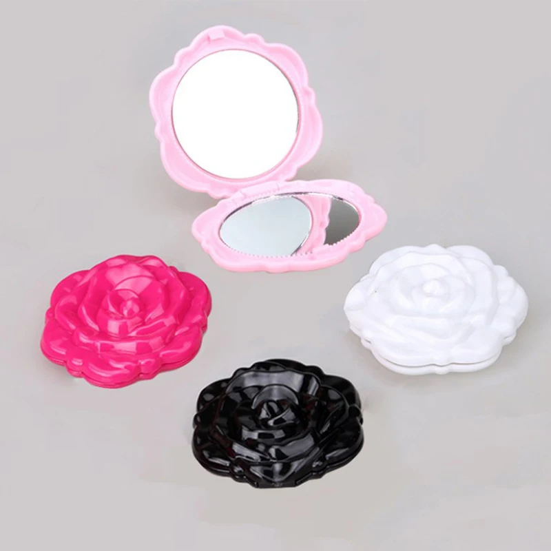 Mini Miroir Rétro à Motif de Fleur de Rose, Portable, Petite Poche, pour Maquillage, Double Face, à Main, Compact, Cosmétique, Outil de miles, Toilette