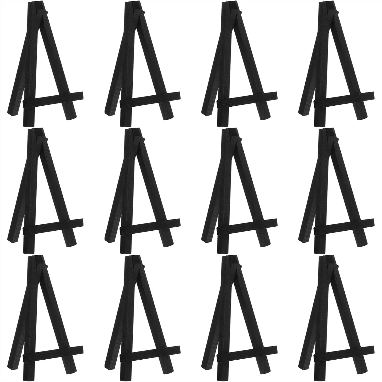 

12 Pack 5 Inch Mini Wood Display Easels for Small Canvases, Cards, Photos, Notices
