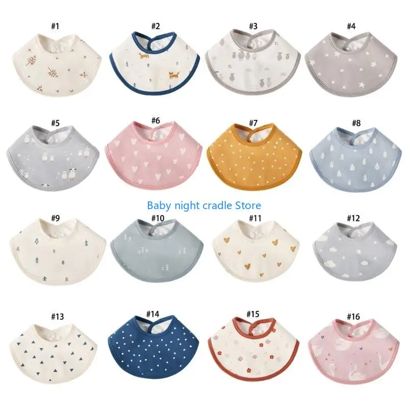 J2FF Delantal esencial para comer para bebé, delantal impermeable absorbente 3 capas, delantal ajustable