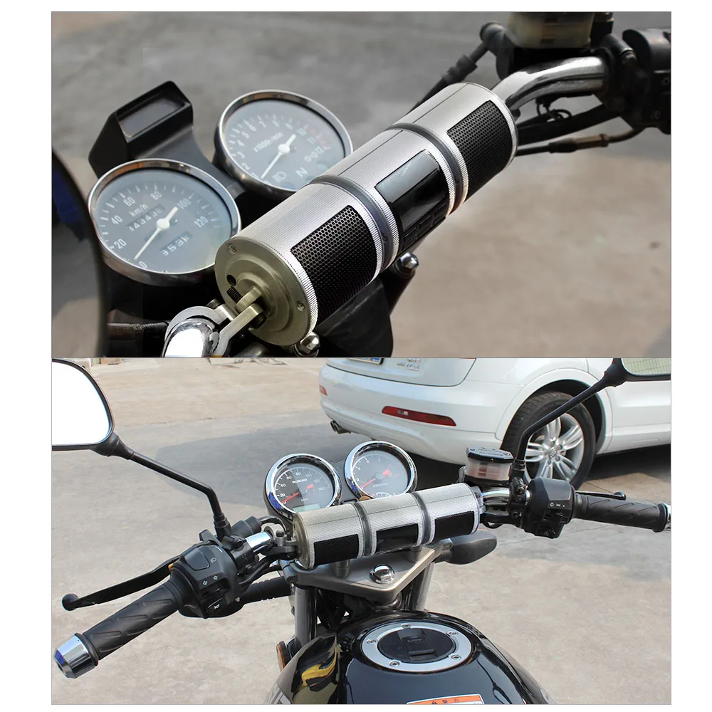 

12V Bluetooth Speaker for Motorcycle Aluminum Body U-shaped Handlebar Installation Length 280mm Power 7W*2 MP3 Player FM Radio
