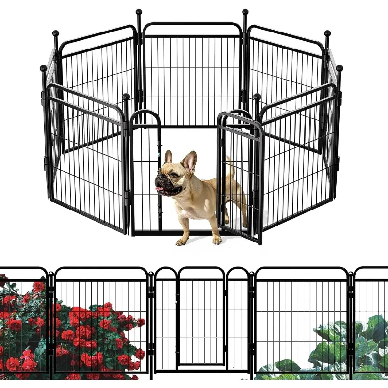 

Dog Playpens, 8 Panels Dog Pen Garden Fence Animal Barrier Exercise Pen for Medium/Small Dogs, Foldable Pet Play Yard