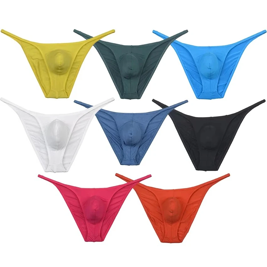 

Men's Mini Bikni Briefs Cheeky Bulge Pouch String Underwear Open Sides Male Lingerie Thong Contest Posing Sissy Panties Beach