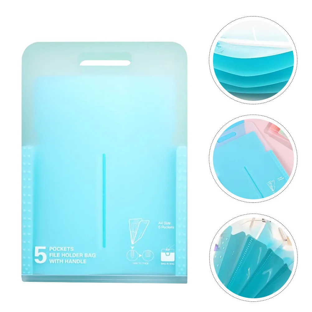 

Portable Accordion File Folder Expanding 5 Pockets Lightweight A4 Size Document Organizer Receipt Organizer Multilayer File