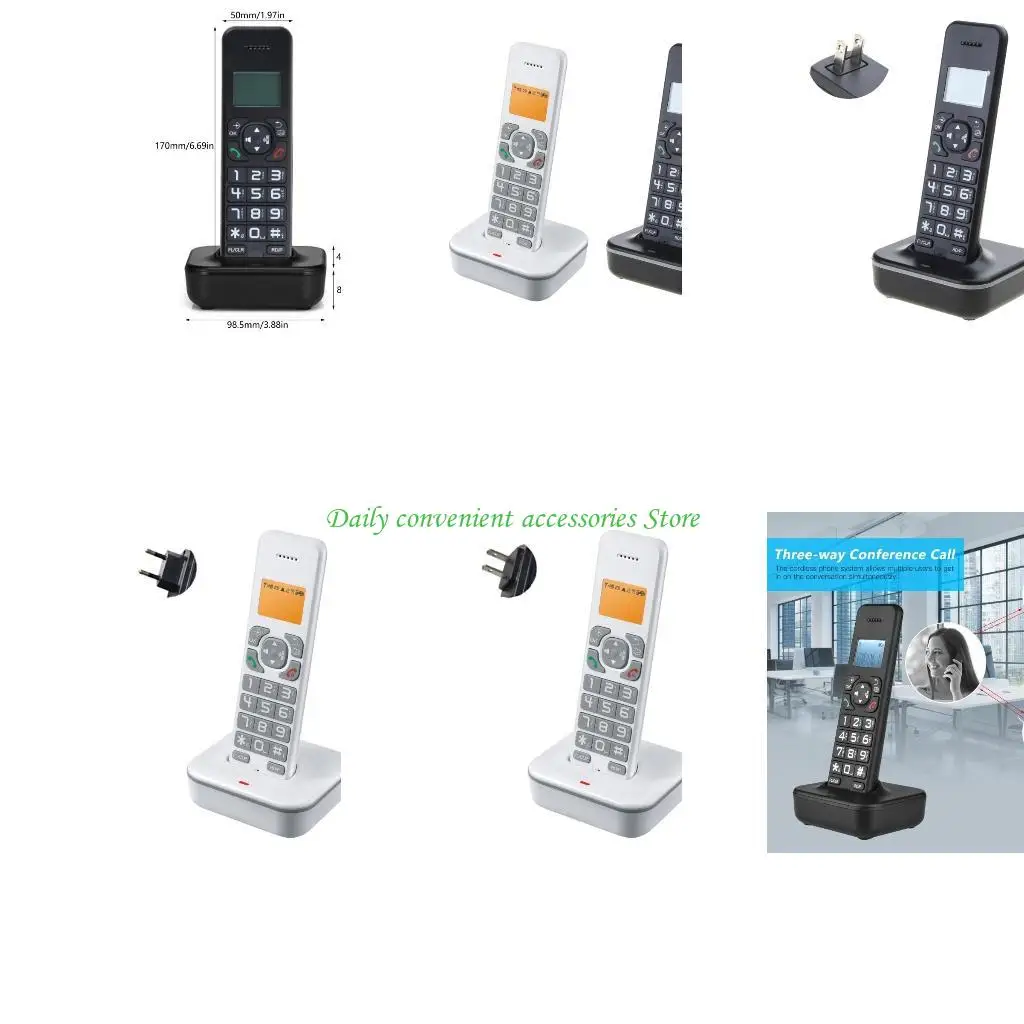97QB D1102B Desk Phone with Caller Display Wireless Landline Desktop Telephone for Hotels, Offices and Homes Multi Languages