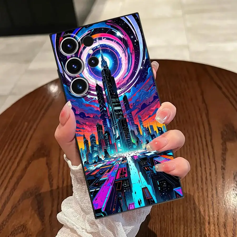 حافظة SCI-FI City لهاتف سامسونج جالاكسي S20 S24 Plus S9 S22 S24 + S21 S23 FE S25 + S25 غطاء خلفي فائق النعومة #2
