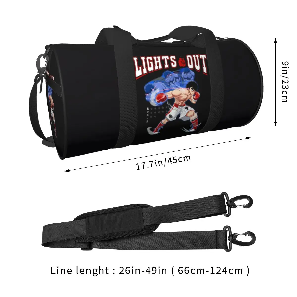 Ippo Hajime No Ippo Sport Bags Cool Anime with Shoes Gym Bag Weekend Men Women Custom Handbag Travel Training Retro Fitness Bag