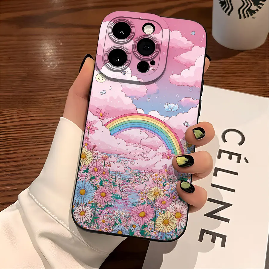 Capa de telefone macia TPU fosco Angel Eye, compatível com proteção Plus360 graus para iPhone 17 a 11 Pro Max