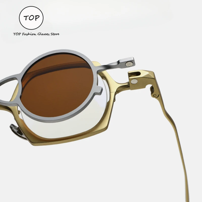 

Retro magnetic clip pure titanium men's sunglasses UV400 UV protection fashionable and suitable for women with myopia