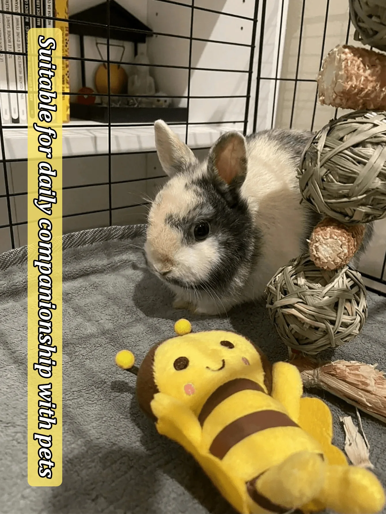 2 Packungen Welpen-Kauspielzeug – niedliche Bienenform, geeignet für Welpen und kleine Hunde, für Zahnwachstum, Zahnreinigung, Linderung von Zahnbeschwerden – Detail 4