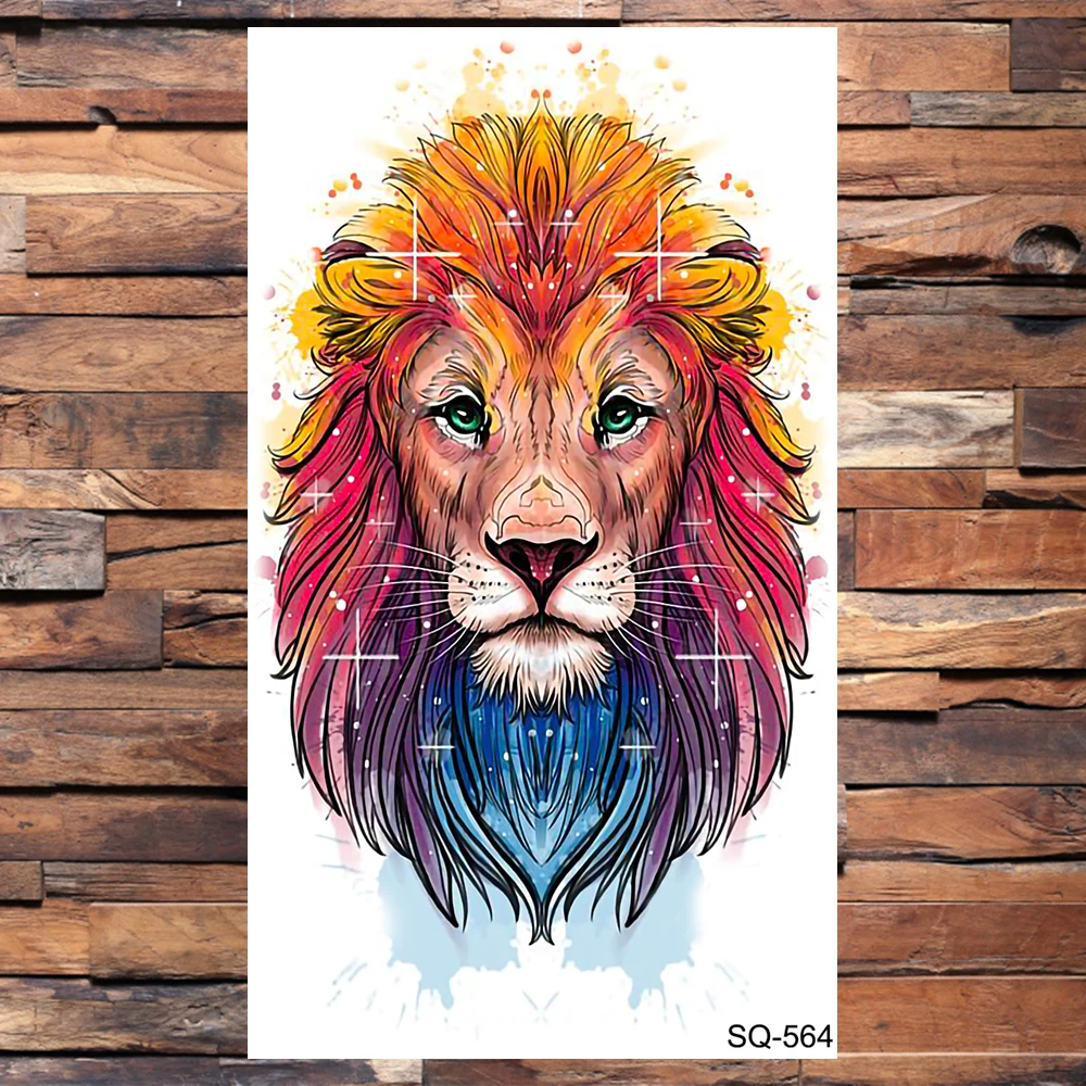 3D Watercolor Fox Temporary Tattoos Animal Sticker Fake Body Art Wasit Minimalist Tatoos For Men Waterproof Dreamcatcher Tattoo