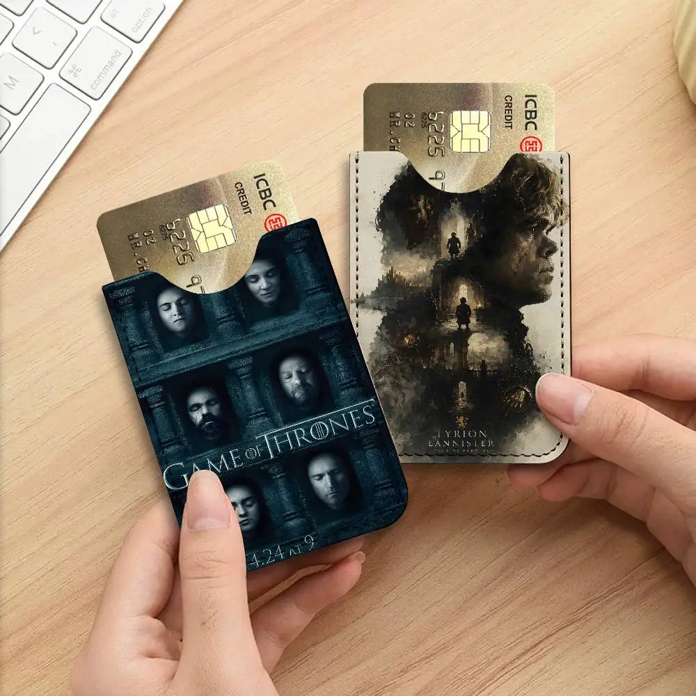 G-Game-Of-Thrones Grim-Epic Ultra Slim Men Leather Mini Wallet Lightweight Credit Bus ID Card Holder Case for Daily Business Use