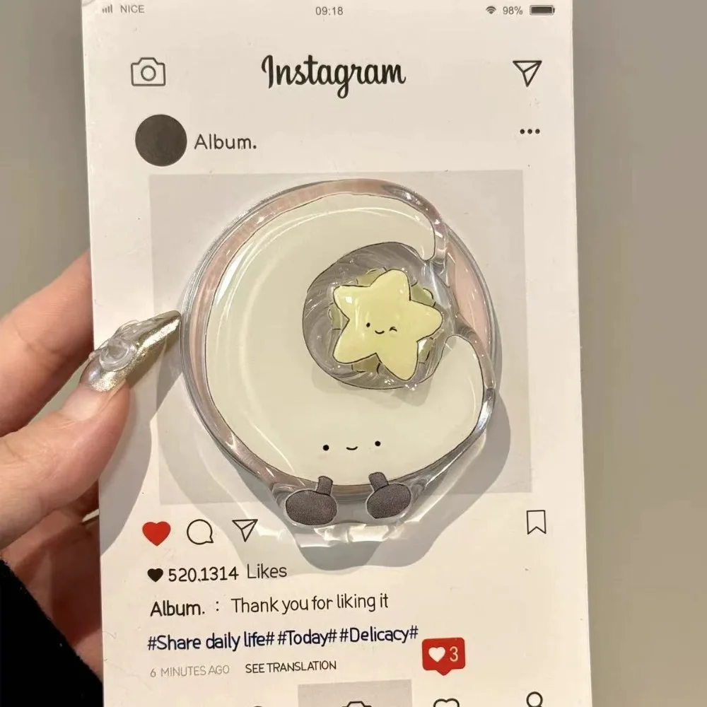 

Корейские милые вращающиеся звезды с луной, подходят для телефона MagSafe, магнитная подставка, подушка безопасности, выдвижная для держателя Iphone, кронштейн Gripptok