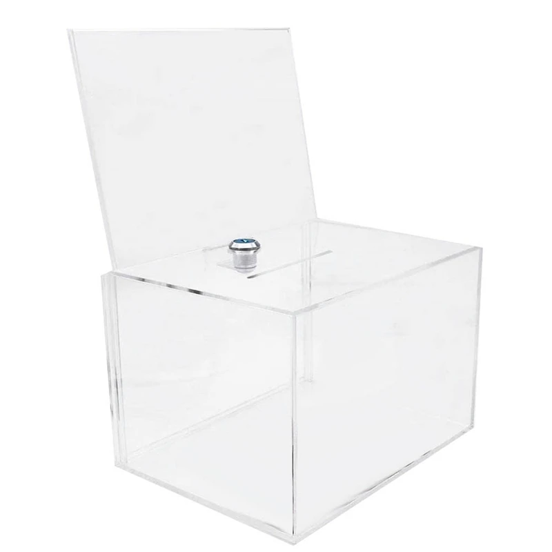 

2X Acrylic Donation Box - Box For Voting, Charity, Polls, Surveys, Sweepstakes, Contests, Advice, Tips, Reviews