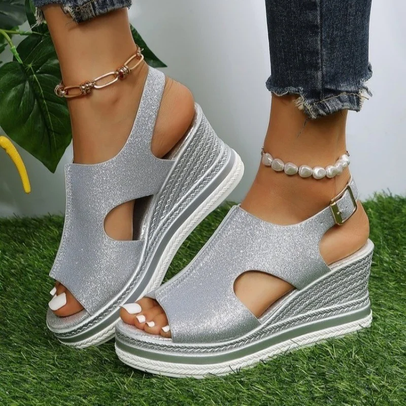 Woman Platform Wedge Sandals Female Fashion Elegant Ladies Shoes Summer Female Peep Toefish Mouth Roman Sandalias Beach Sandals