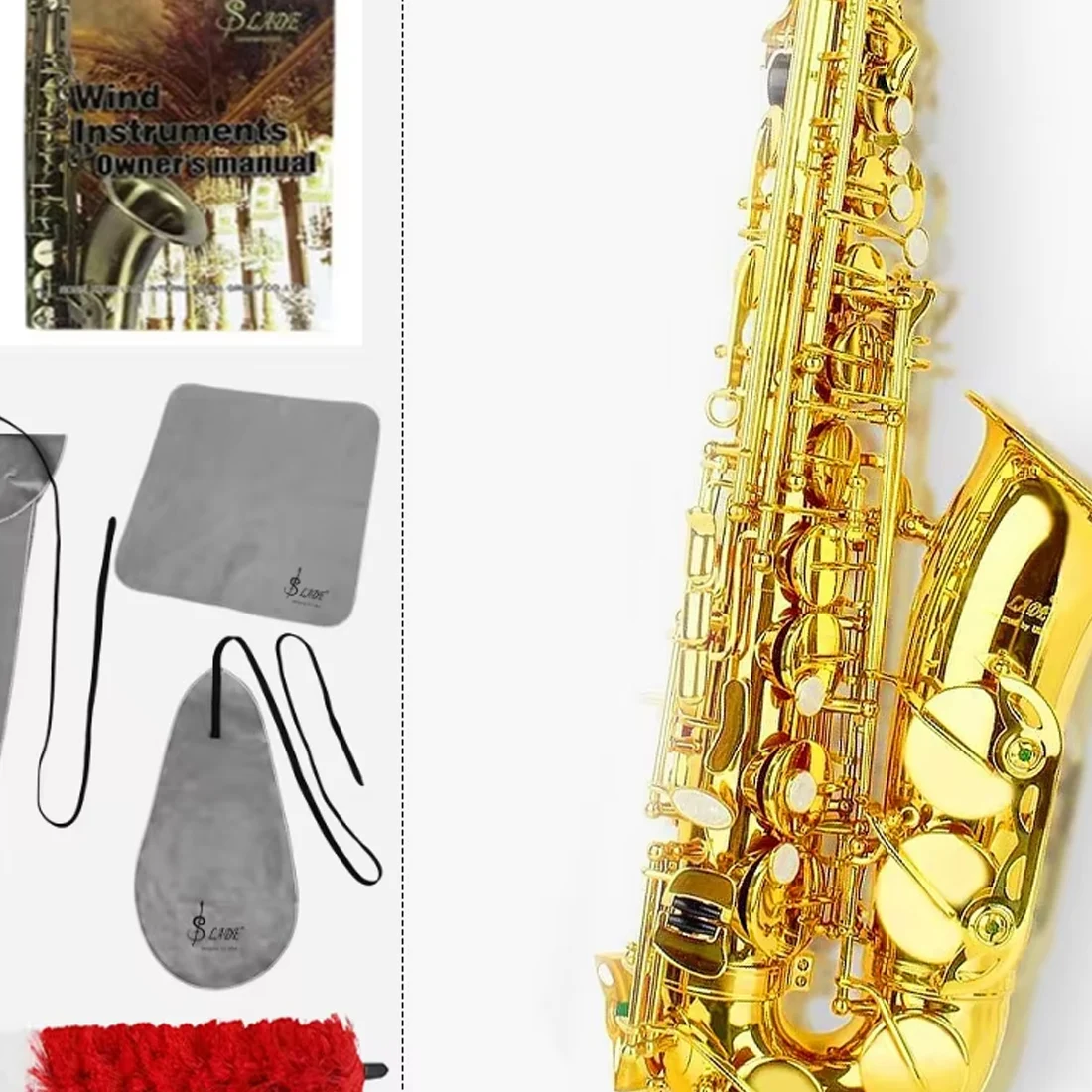 

SLADE золотой золотой ключ альт-саксофон для начинающих, набор для взрослых, студентов, саксофон Eb, профессиональный латунный саксофон с деревянной духовой частью