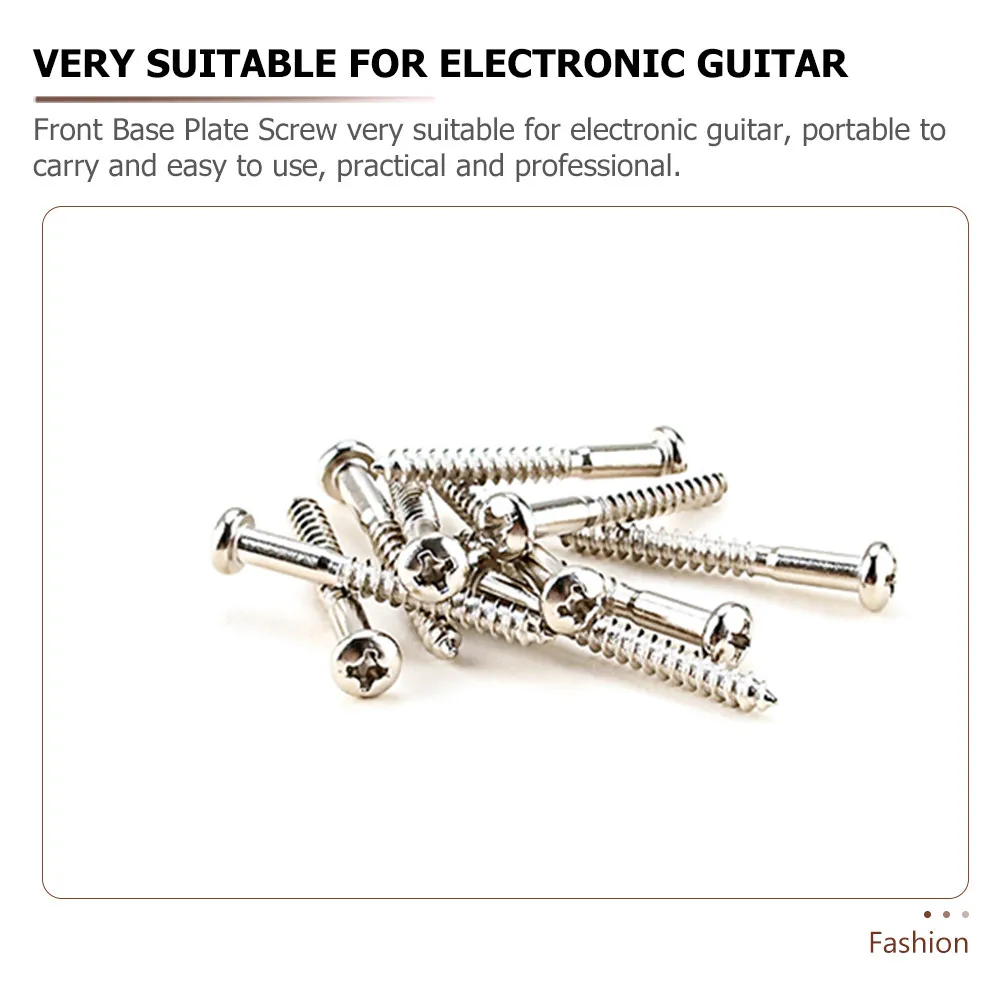 10Pcs Base Plate Screws for Electric Guitar Premium Metal Guitar Bridge Screws Round-Head Tremolo Bridge Fixing Replacement