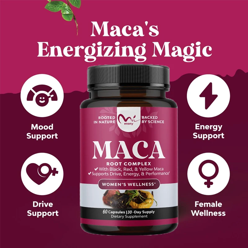 Female herbal hormone balance, red yellow and black macagan - vitality drives emotional reproduction and energy -60 pills