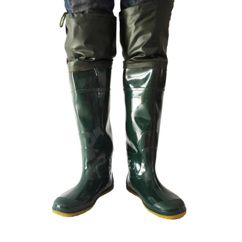 New Women Men Fashion Tall Over-the-knee PVC Rain Boots Outdoor Fishing Rainboots Unisex Soft Transplanting Water Shoes Wellies