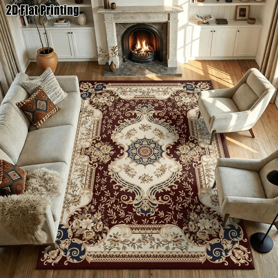 1Pc Light Luxury Abstract Streamline Decorative Carpet, Bohemian Style Decorative Carpet, Suitable for Living Room, Bedroom, Dining Room, Bedside, Indoor and Outdoor Patio, Home Decoration Accessories
