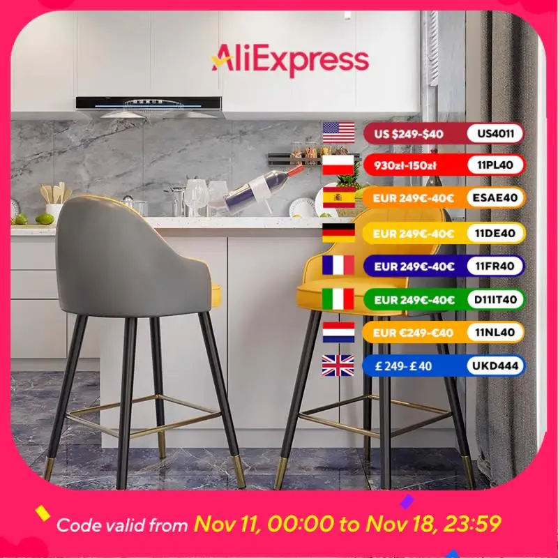 

Orange China Luxury Bar Stools Back Commercial Minimalist Cheap Bar Stools Nordic Unique Elegant Sillas Para Barra Furniture