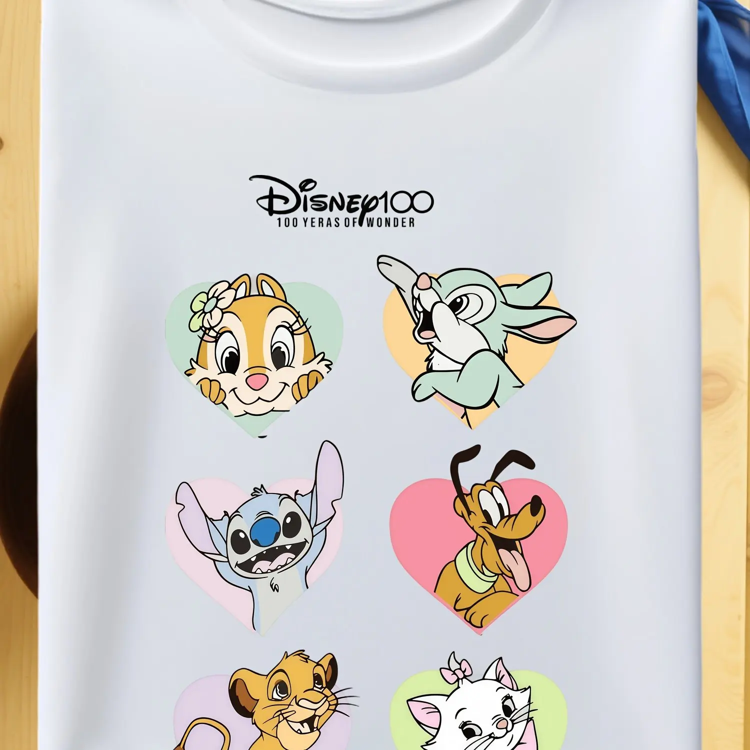 تي شيرت Disney Love Style - Zebra Dog، Owl، Lion King، إلخ. - بلوزة صيفية كاجوال بأكمام قصيرة ورقبة دائرية