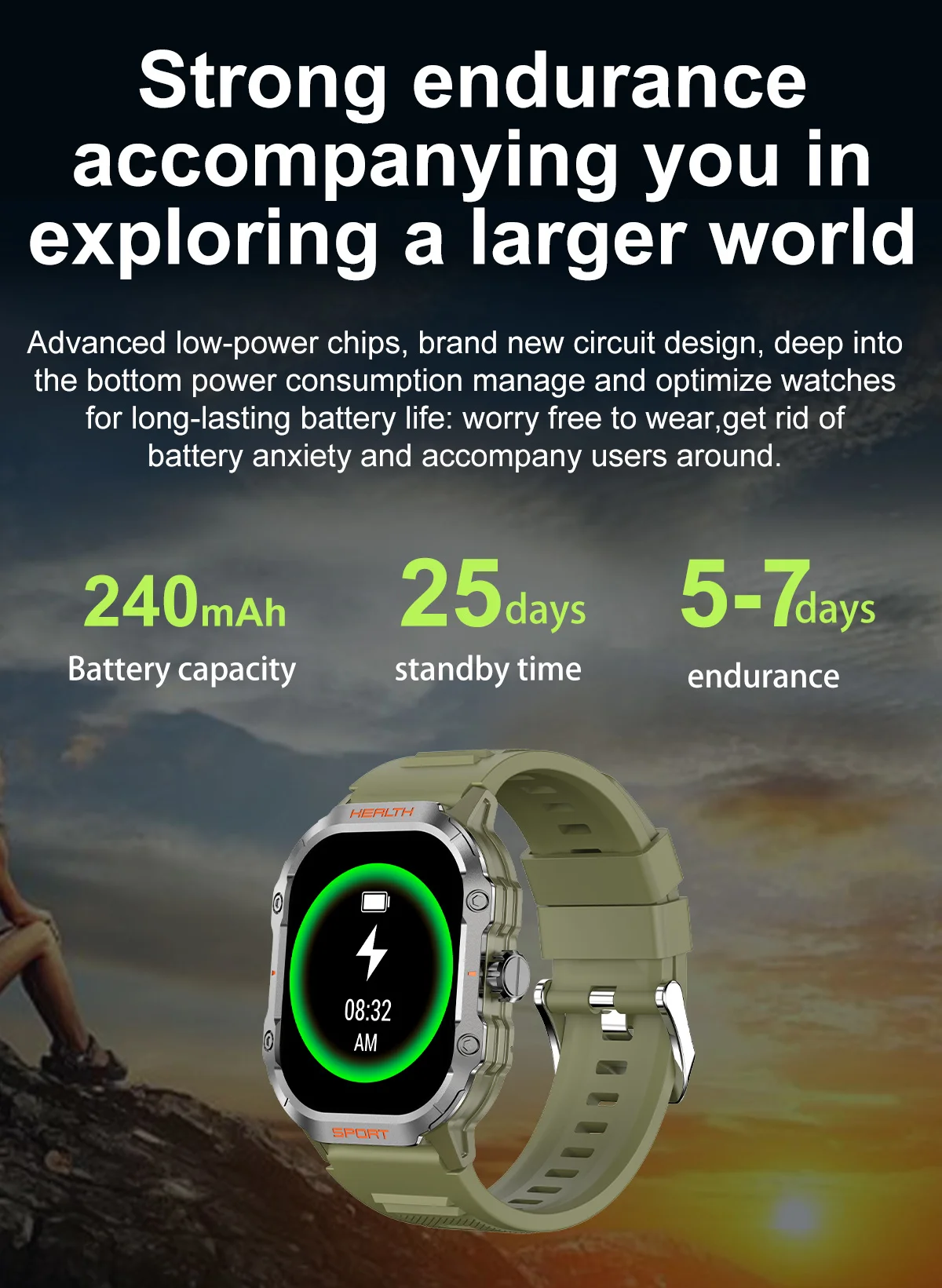 JAMONEY HK24 ATM Outdoor Waterproof Sports Monitoring Fashion Smart Watch 2024 for IOS Android Smartwatches AMOLED