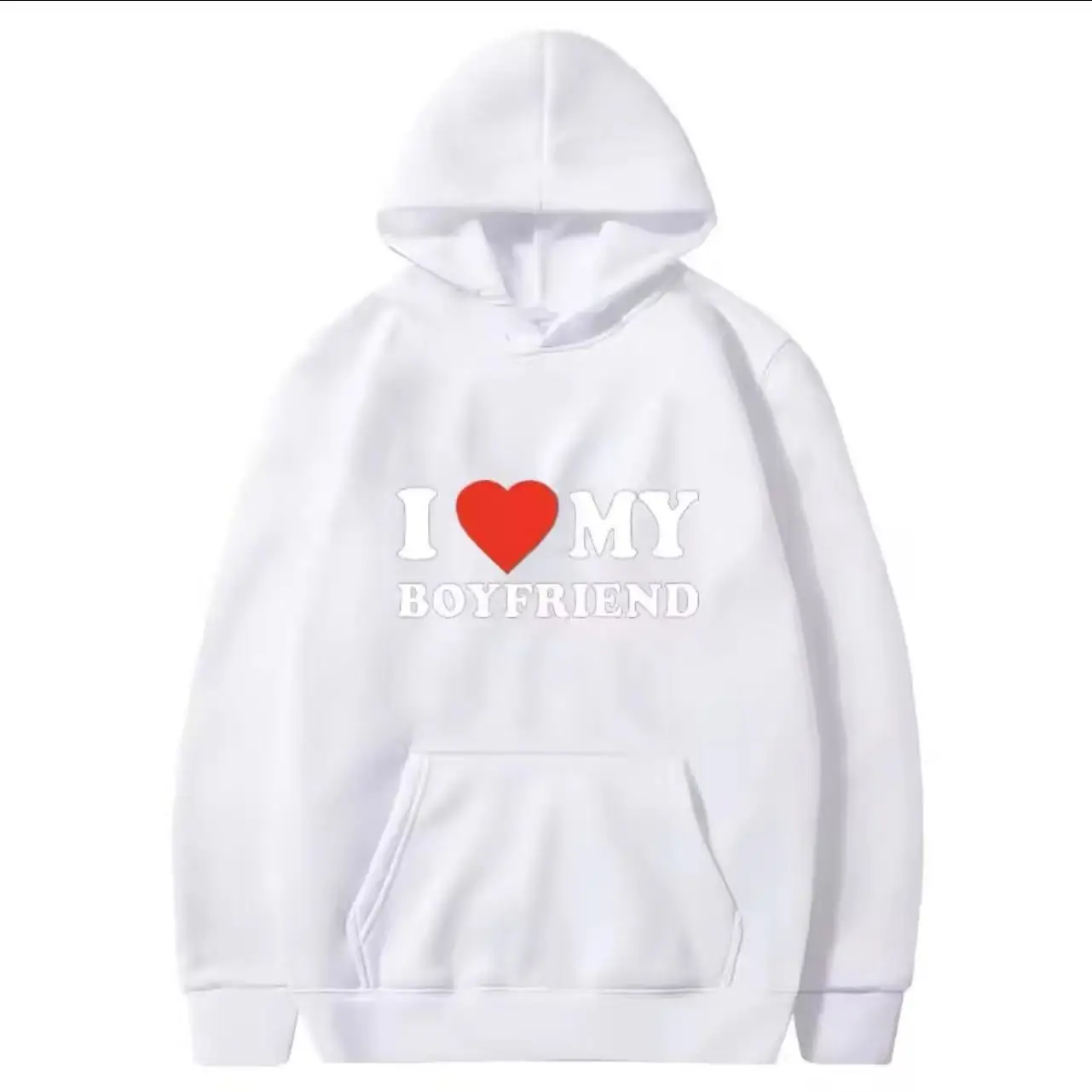 I Love My Boyfriend I love my boyfriend letter printed hoodie Sport Harajuku men and women casual couple matching hoodie