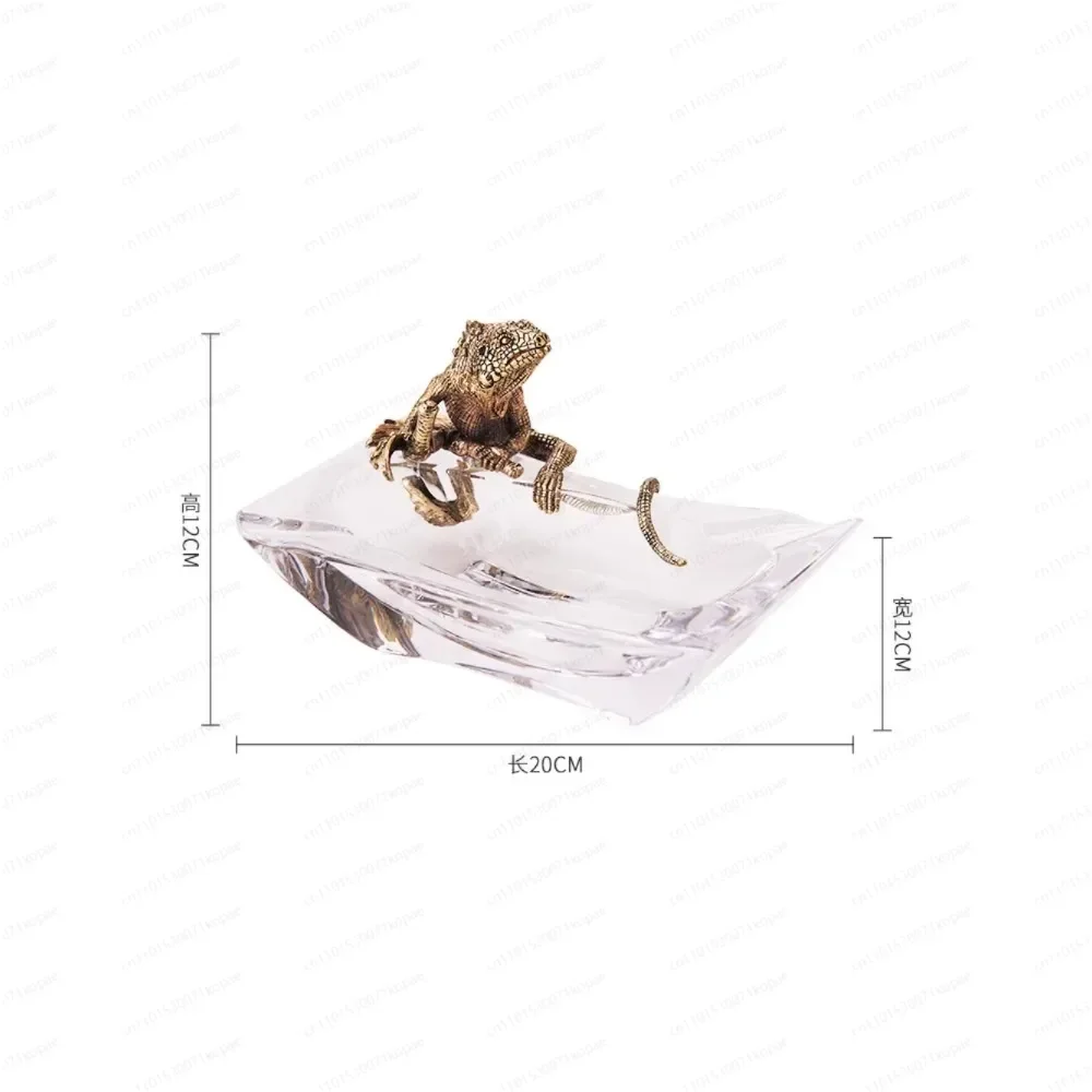 

Creative Personality Crystal Glass Square Art Transparent Ashtray High-end Design Retro Tea Table Small Ornaments
