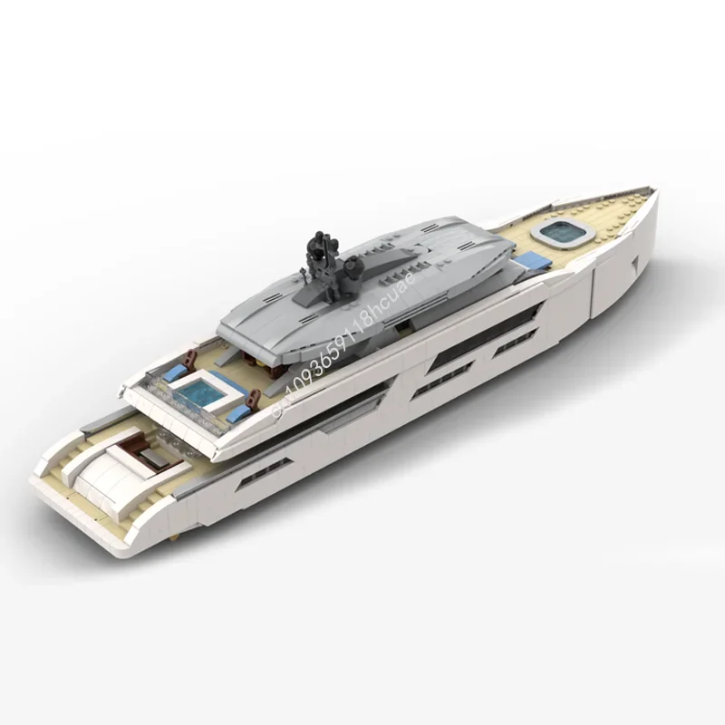 2977 個 MOC ミディスケールヨット ホワイトバージョン 2 モデルビルディングブロック アーキテクチャ クリスマスギフト クリエイティブおもちゃアイデア 教育子供向け