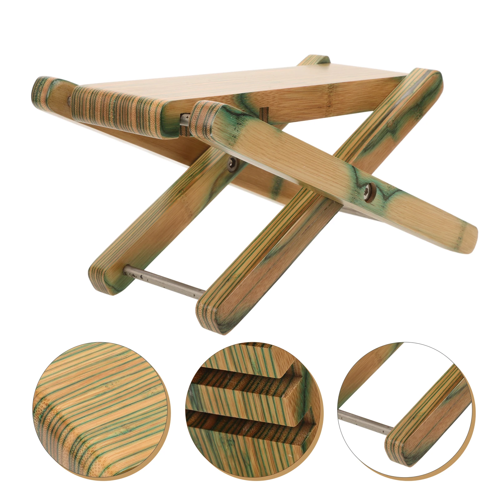 

Guitar Footstool Foldable Rest Adjustable Footrest Classical Support Bamboo Folding