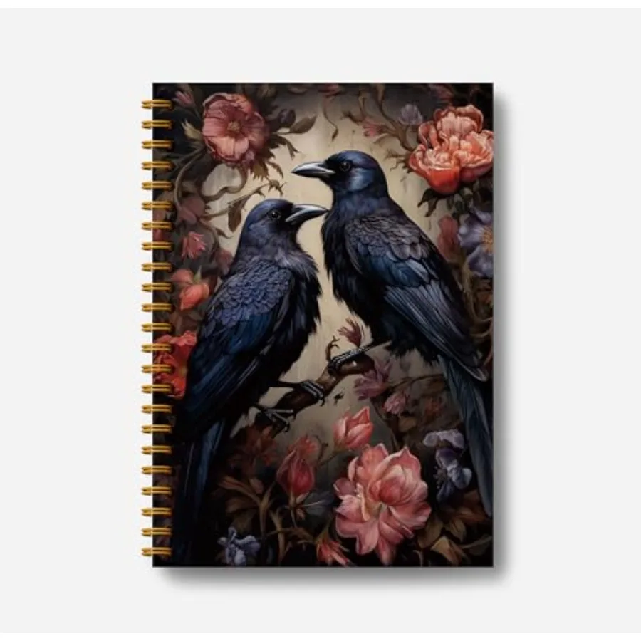

Dark Academia Floral Raven Notebook for Women - Gothic Goth Journal, Witchy Journal Notebook, Witch Stuff, Gothic Office Suppli