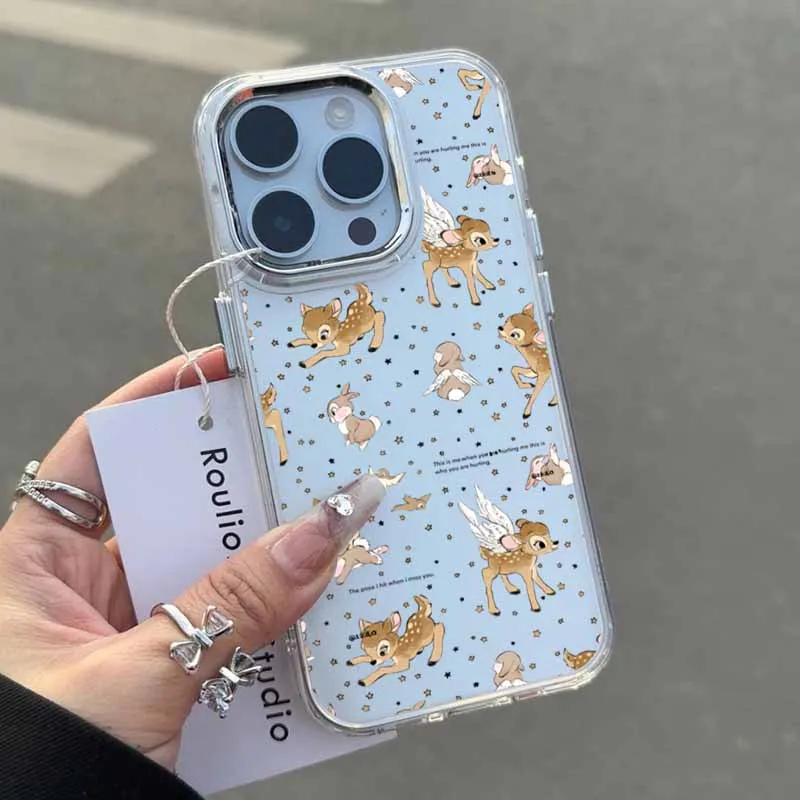 ديزني كارتون بامبي فوندا لابل آيفون 17 17Air 16 16E 15 14 13 12 XS XR Pro Max Plus حافظة هاتف شفافة كابا