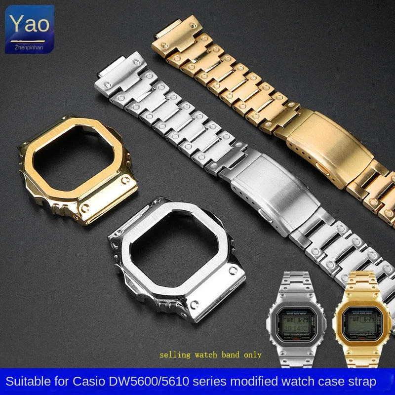 16mm Stainless steel strap accessories suitable for G-SHOCK Casio DW5600 GW-B5600 GW-M5610 modified case strap for men