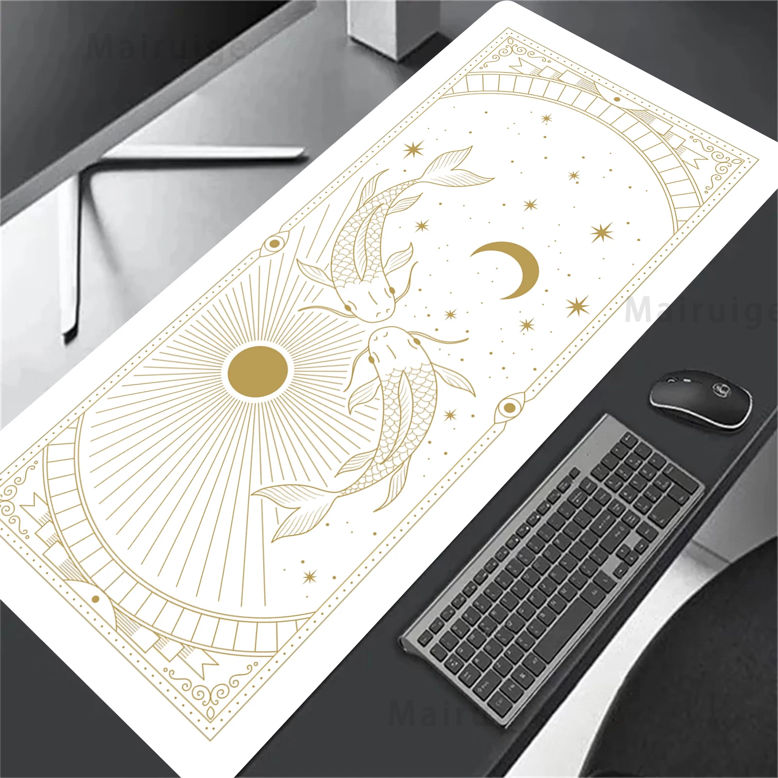 Yin Yang Koi Celestial Grote Muismat Bureau Tapijt Computer Mat Gaming Bureau Xxl Muis Mat Tafel Pc Accessoires Laptop Kantoor