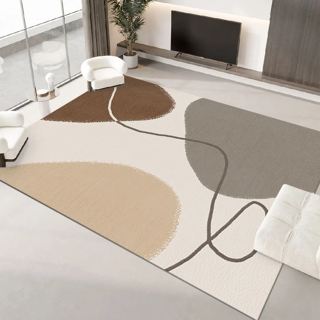 VIKAMA Creme-Windteppich für Wohnzimmer, pflegeleicht, Sofa, Couchtisch, Decke, Zuhause, Schlafzimmer, Nachttisch, wasserdichtes Bodenkissen
