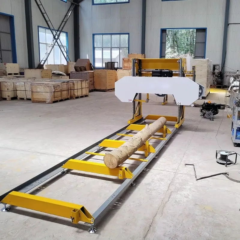 Portable Horizontal Band Sawmill Log Cutting Machine for Wood Board Timber Processing Sawmill Use